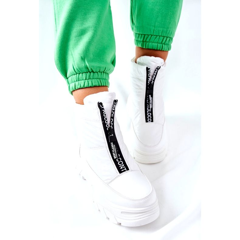 Vinceza Damskie Trapery Botki Białe Echowen czarne 1