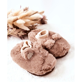 WJ1 Papcie Ocieplane Ze Ściągaczem Brązowe Dessi beżowy 1