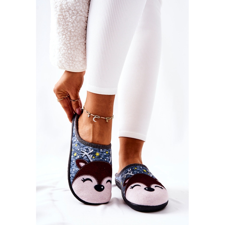 Papcie Ocieplane Renifer Niebieskie Taffy 1