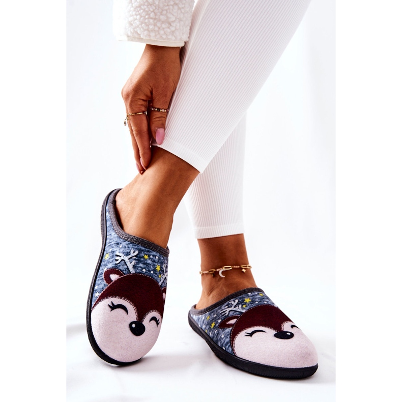 Papcie Ocieplane Renifer Niebieskie Taffy 2