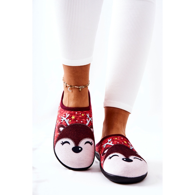 WJ1 Papcie Ocieplane Renifer Czerwone Taffy wielokolorowe 1