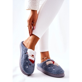 WJ1 Papcie Świąteczne Mikołaj I Renifer Szare 2