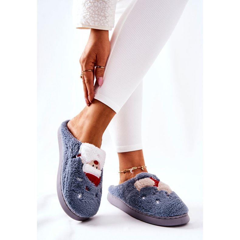 WJ1 Papcie Świąteczne Mikołaj I Renifer Szare 2