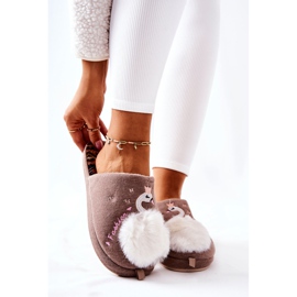 WJ1 Papcie Ocieplane Łabędź Brązowe Reya 2