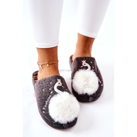 Papcie Ocieplane Łabędź Szare Reya 1