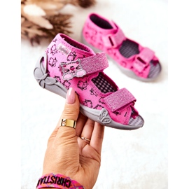 BEFADO S.A. Sandałki Papcie Befado Na Rzep Kotki 242P103 Różowe 1