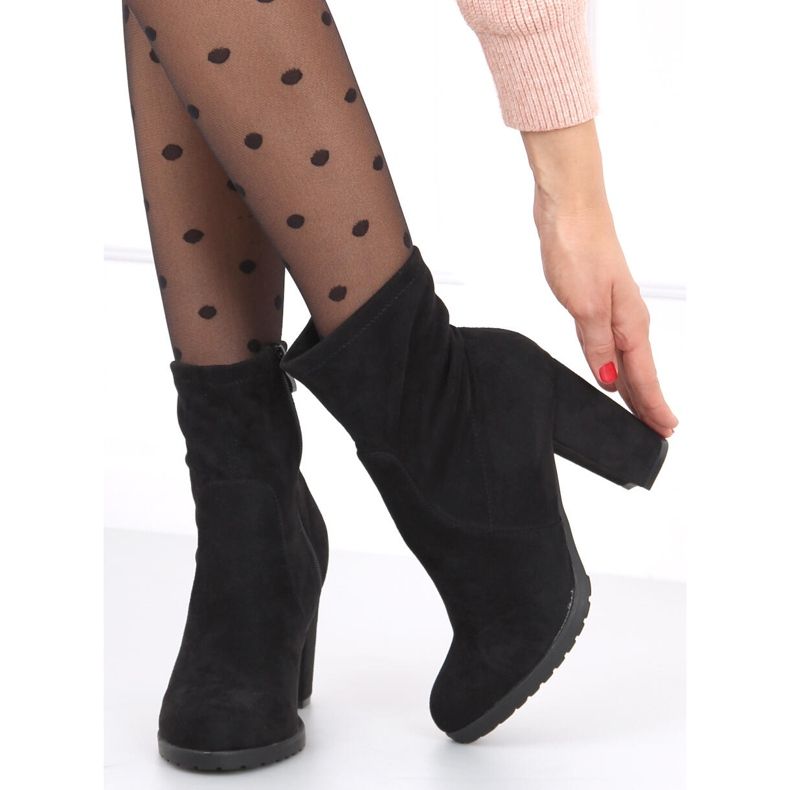 Botki na obcasie Dani Black czarne 2