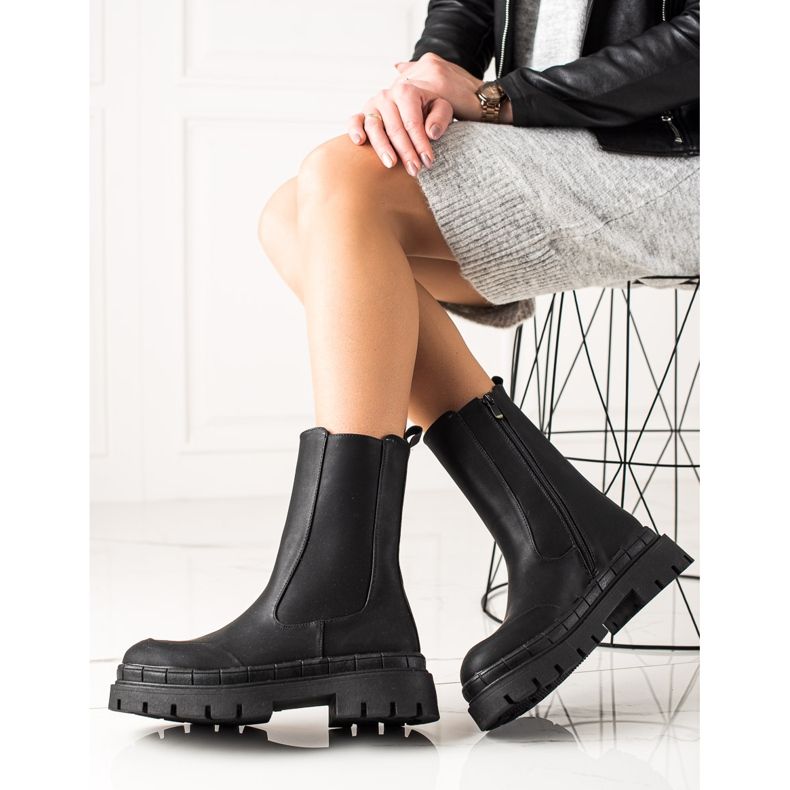 Seastar Wysokie Botki Z Eko Skóry czarne 1