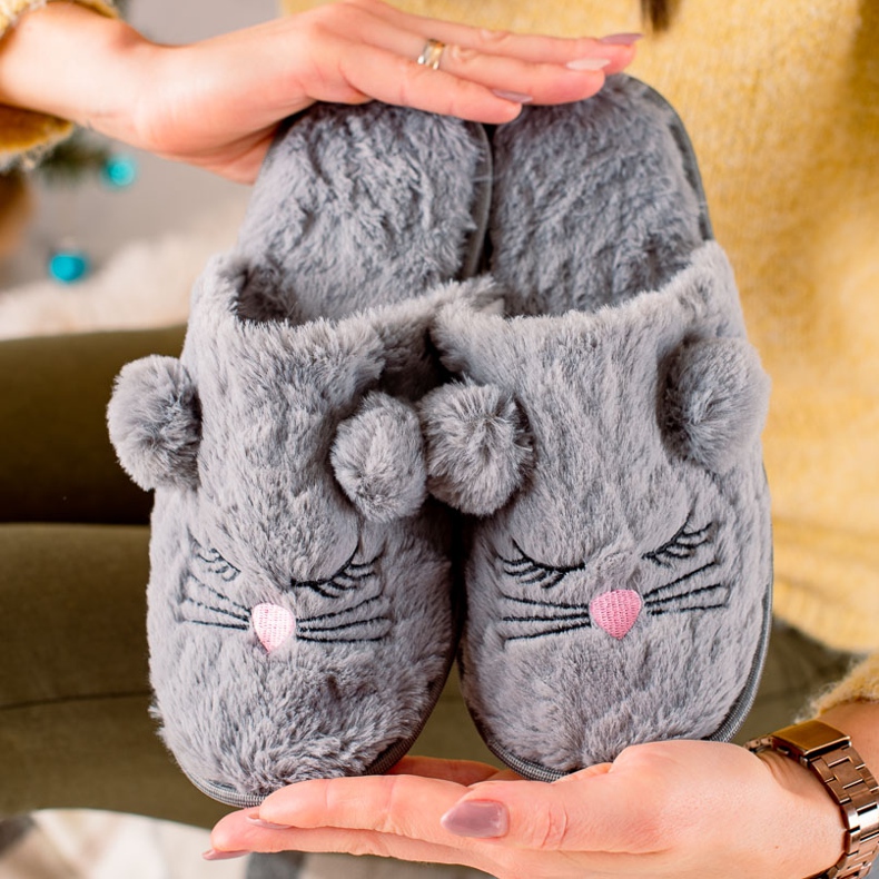 Evento Ciepłe kapcie szare 1