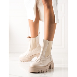 Seastar Beżowe wsuwane botki beżowy 1