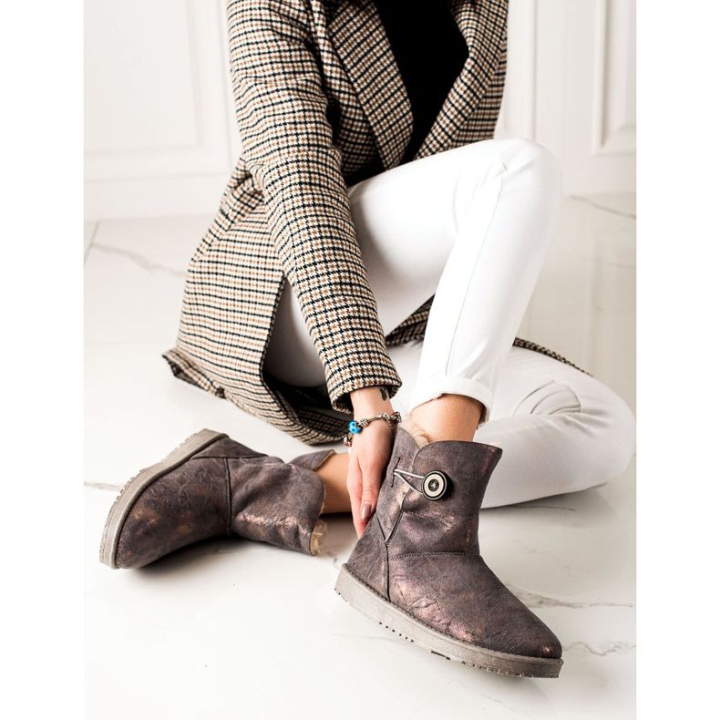 Evento Mukluki Z Brokatem brązowe 1