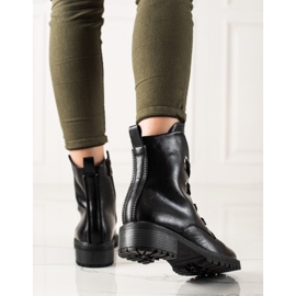 Sznurowane Botki VINCEZA czarne 1