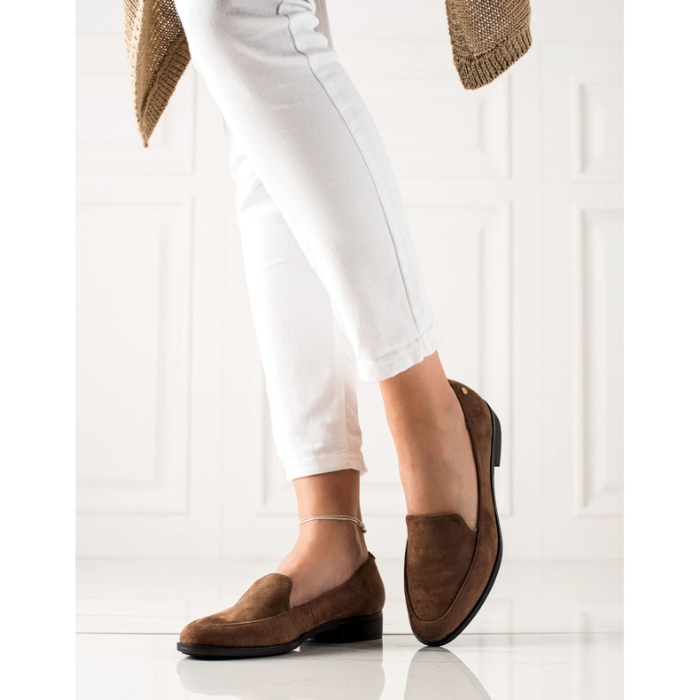 M.Daszyński Eleganckie Zamszowe Mokasyny brązowe 2