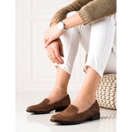 M.Daszyński Eleganckie Zamszowe Mokasyny brązowe 1