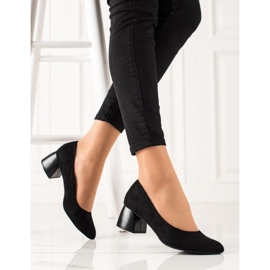 M.Daszyński Czarne Czółenka Na Niskim Obcasie 1