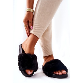 PH1 Gumowe Profilowane Klapki Z Futerkiem Czarne Emmie 5