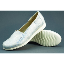 Saway Damskie buty skórzane baleriny 2107 białe wielokolorowe 3