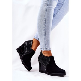 Botki Na Koturnie Zwierzęcy Wzór Monnari 0990-020 Czarne 1