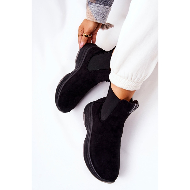 WS1 Botki Na Platformie Zamszowe Czarne Nicci 1