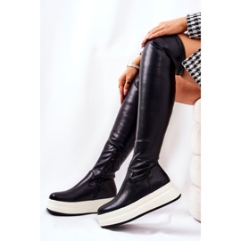 PG2 Wysokie Kozaki Na Platformie Czarne Nellie 1