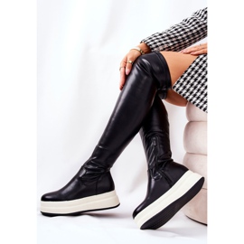 PG2 Wysokie Kozaki Na Platformie Czarne Nellie 2