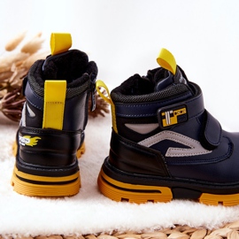 PJ2 Dziecięce Ocieplane Botki Na Rzepy Granatowe Fruzio 2