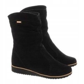 Olivier Skórzane Botki Ocieplane Emi Czarne 2