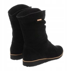 Olivier Skórzane Botki Ocieplane Emi Czarne 3