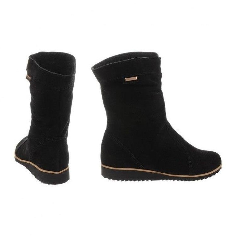 Olivier Skórzane Botki Ocieplane Emi Czarne 5