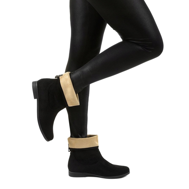 Czarne zamszopodobne botki wsuwane Islevine 2