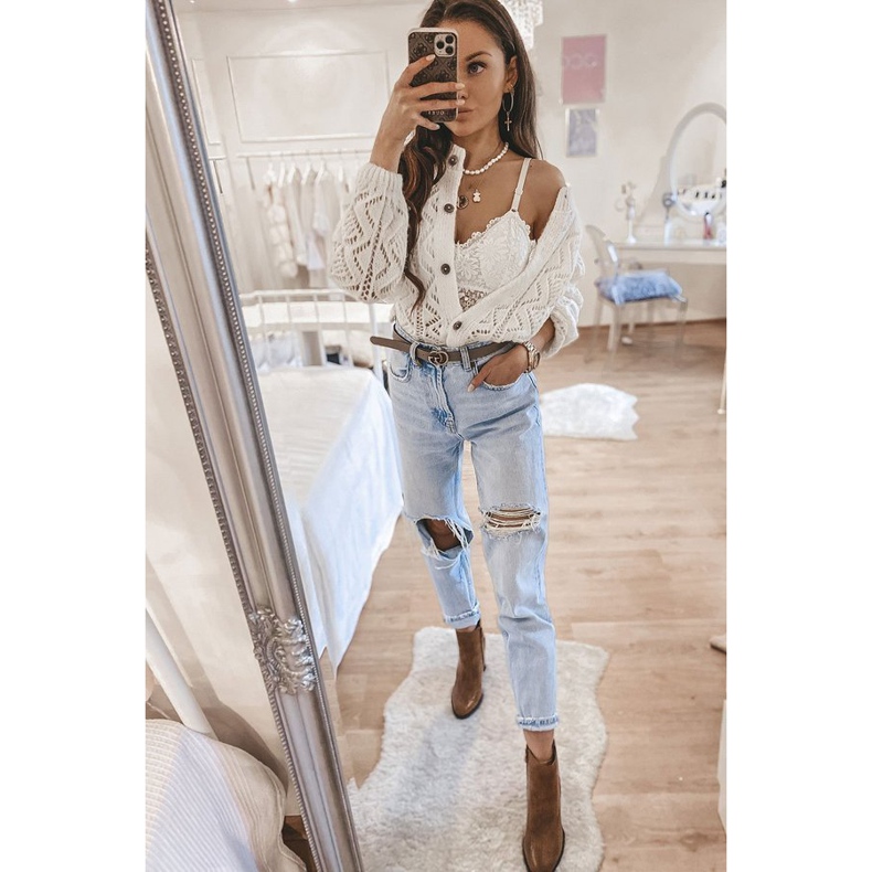 Brązowe botki na słupku Zahara 2