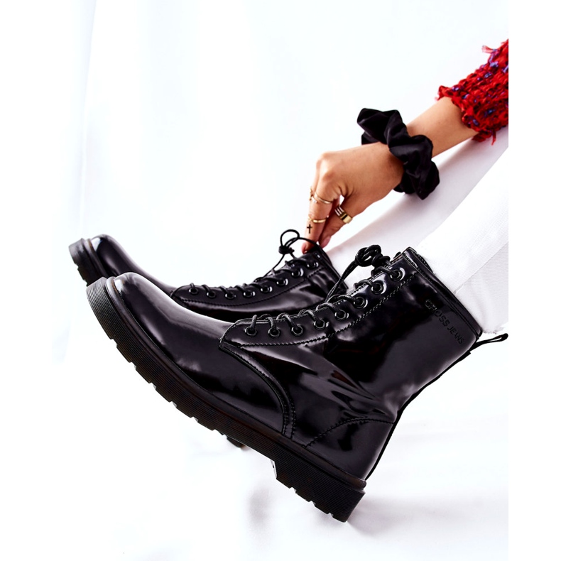 Damskie Botki Trzewiki Cross Jeans Czarne GG2R4023 3