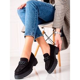 Zamszowe Czarne Mokasyny LA.FI 1