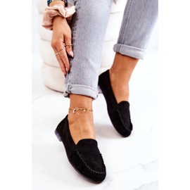 Zamszowe Mokasyny Sergio Leone MK722 Czarne 1