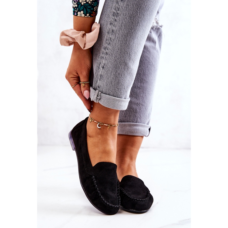 Zamszowe Mokasyny Sergio Leone MK722 Czarne 2