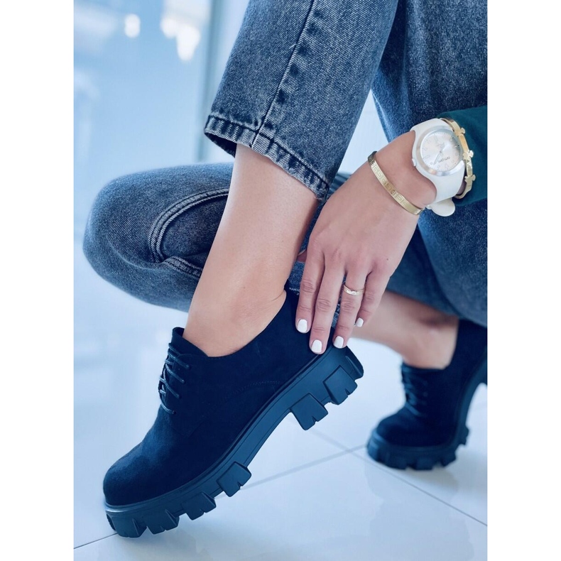 Półbuty na grubej podeszwie Apoll Black czarne 2