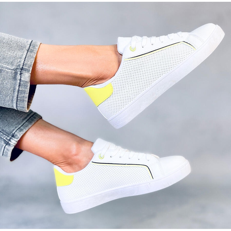 Trampki damskie Volve WHITE/GREEN białe 2