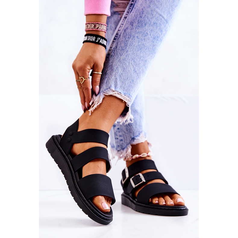 FM1 Sandały Z Klamrą Czarne Reese 2