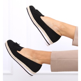 Mokasyny damskie espadryle Hilma Black czarne 1