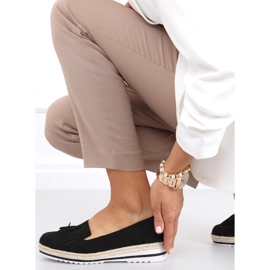 Mokasyny damskie espadryle Hilma Black czarne 2