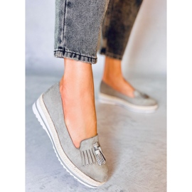 Mokasyny damskie espadryle Hilma Grey szare 2