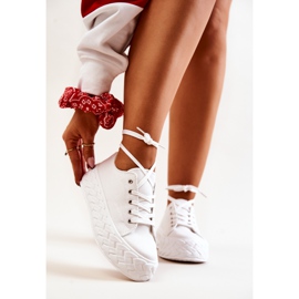 PS1 Tenisówki Na Masywnej Platformie Białe Suzane 1