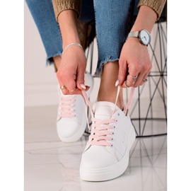 Ideal Shoes Klasyczne Białe Sneakersy 3