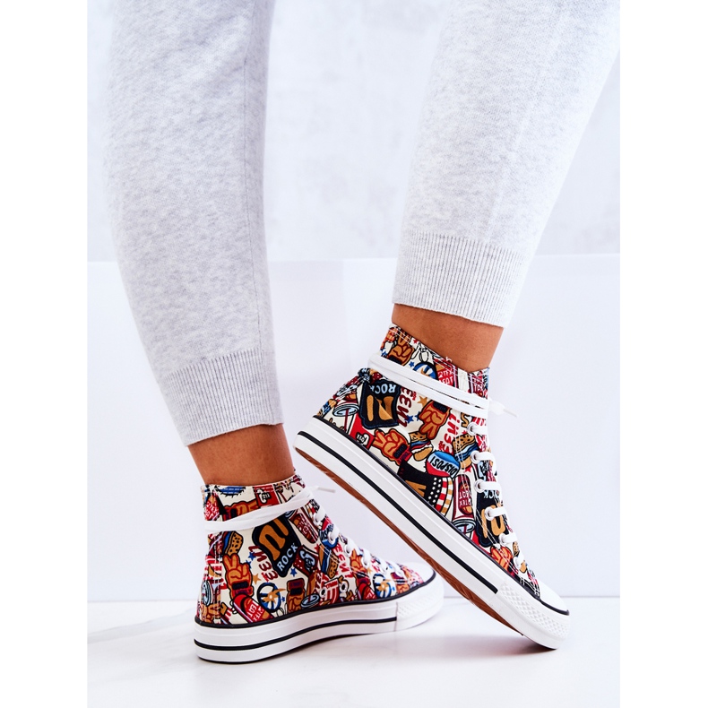 FS2 Wysokie Trampki Logowane Multikolor Nollie wielokolorowe 1