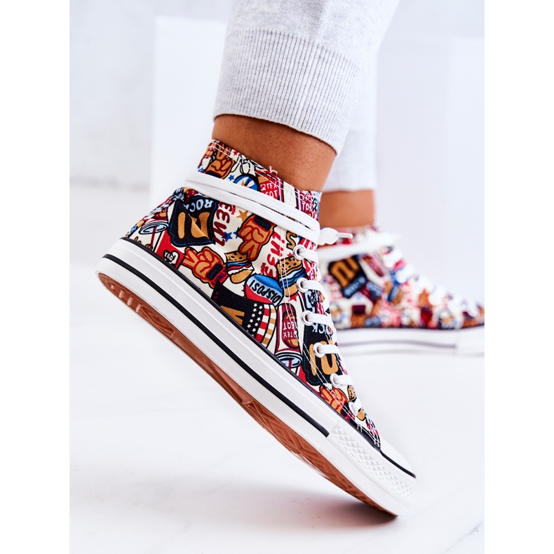 FS2 Wysokie Trampki Logowane Multikolor Nollie wielokolorowe 2