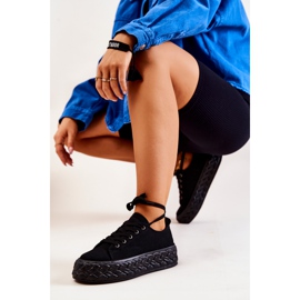 PS1 Tenisówki Na Masywnej Platformie Czarne Suzane 2