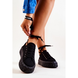 PS1 Tenisówki Na Masywnej Platformie Czarne Suzane 1