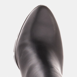 Marco Shoes Odważne botki z naturalnej skóry licowej z grubym flekiem czarne 7