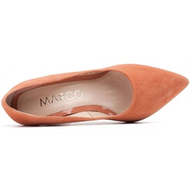 Marco Shoes Czółenka 320P z zamszu naturalnego - morela pomarańczowe 4