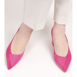 Marco Shoes Eleganckie różowe czółenka 1434P damskie z zamszu 4